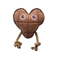 Jouet pour chien en forme de cœur en chocolat pour la Saint-Valentin, jouet interactif en peluche qui couine avec tissu et corde résistants aux morsures pour chiens