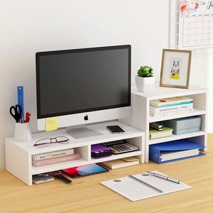 Support de rangement de bureau avec support pour écran, organisateur multifonctionnel pour bureau et espace d'étude, forme rectangulaire, type sur pied - Product Image 4