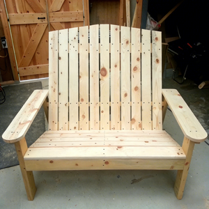 Banc Adirondack double portable à finition lisse en bois de sapin, durable et imperméable, idéal pour terrasse, <span class=keywords><strong>camping</strong></span> et loisirs - Product Image 4