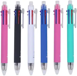 5 + 1 multifuncional plumas 5 Color 0,7mm bolígrafo de la pluma de plástico de 0,5mm lápiz mecánico en una pluma paquete de 6