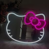 Miroir intelligent décoratif moderne en verre tactile LED, miroir de salle de bain intelligent, miroir de maquillage Hello Kitty, écologique