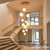 Lustre moderne minimaliste et élégant pour villa de luxe, loft, maison duplex, escalier ouvert