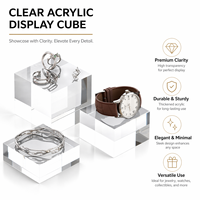 Présentoir en acrylique transparent massif pour bijoux, montres, bagues, colliers et objets de collection