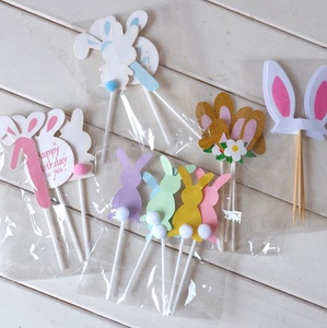 Adorno de Pastel de Conejito <span class=keywords><strong>Bing</strong></span> <span class=keywords><strong>Bunny</strong></span> Colorido y Divertido para Cumpleaños de Pascua - Product Image 3