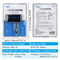 Dual Cigarette Feuerzeug Adapter mit USB & Typ C Schnell ladung 80W Auto Power Splitter 12/24V Einstellbarer Winkel Plug-In Ladegerät