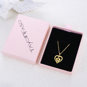 Collier pendentif cœur plaqué or 304 316 TAYLORFASO avec zircon cubique, bijoux romantiques pour femmes à porter tous les jours - Product Image 1