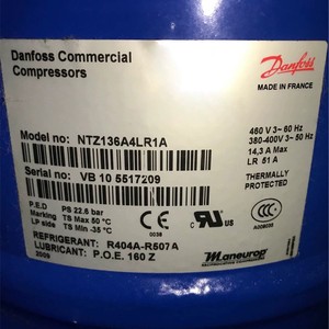 Compresseur HYZL NTZ108A4LR1A 380-400V 50Hz, équipement de réfrigération, refroidissement et chauffage - Product Image 3