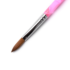 Luxury Pink Acrylic Handle Nail <b>Brush</b> Set Kolinsky sable Nail <b>Brush</b> Crimped Ferrule Professional Manicure Tool #2 #4 #6 #8 #10 - Product Image 5