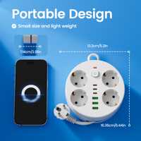 Multiprise de rallonge en forme de disque, 3 m, pour bureau, vente en gros B2B, OEM, achat en gros