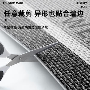 Tapis d'entrée haut de gamme rectangulaire antidérapant, paillasson géométrique abstrait en fibre de polyester pour salon - Product Image 2