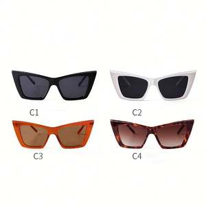 Gafas de Sol Cuadradas de Moda Retro con Logotipo Personalizado, Gafas de Sol de Ojo de Gato con Marco Grande para Mujer - Product Image 6