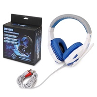 Headphone berkabel Headset Gaming Bass Stereo 3 5mm, colokan Jack Over Ear earphone untuk ponsel PC komputer dengan paket