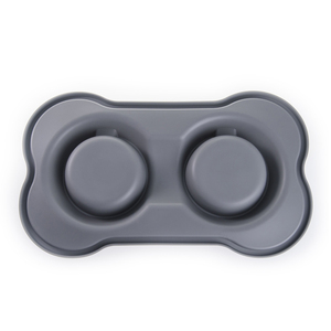 Bacia dupla personalizada do cão com Food Grade Silicone Base & destacável aço inoxidável tigelas, antiderrapante Pet Diner Set para animais de estimação - Product Image 5