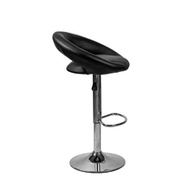 Tabourets de bar pivotants noirs confortables, hauteur réglable, chaise de comptoir avec repose-pieds chromé pour cuisine, bar, pub, club, réception