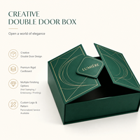 Boîte rigide pliable personnalisée avec logo en feuille d'or, luxe, en carton rigide, auto-érectrice, à double porte magnétique, avec pelliculage mat