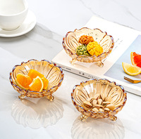 Plateau à fruits minimaliste en verre épais coloré, durable et polyvalent, pour servir des collations et des noix, idéal pour la maison, l'hôtel et les fêtes