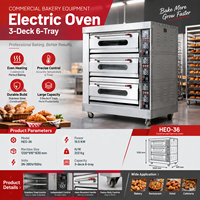 Four à sole électrique commercial 3 niveaux 6 plateaux pour boulangerie, idéal pour le pain et la pizza - Offre spéciale