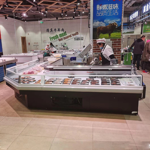 Vitrine de comptoir ouverte pour la viande fraîche, le poisson, la <span class=keywords><strong>boucherie</strong></span>, équipement de réfrigérateur, réfrigérateur à anneaux - Product Image 5