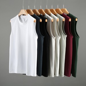 เสื้อกล้ามออกกำลังกายผู้ชาย สไตล์สตรีทแวร์ ผ้าฝ้าย 100% สำหรับเล่นกล้าม ออกแบบสำหรับออกกำลังกาย เสื้อยืดแขนกุดผู้ชาย - Product Image 2