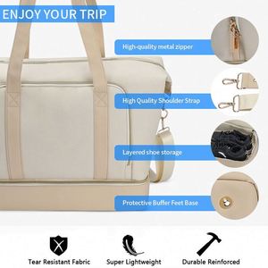 Sac de voyage pour femme personnalisé avec logo BSCI, sac de week-end en nylon, sac de voyage pour la nuit, sac de plage, sac de voyage - Product Image 5