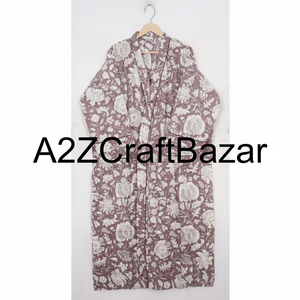 ชุดกิโมโนผ้าฝ้ายแท้ 100% ลายดอกไม้ ดีไซน์เนอร์ทำมือ สำหรับผู้หญิง ชุดคลุมชายหาด รุ่นใหม่ล่าสุด - Product Image 1