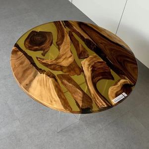Mesa de comedor personalizada de fábrica, diseño de lujo para cocina, restaurante, Océano Azul, nogal, madera sólida, resina epoxi, río - Product Image 2
