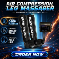 Masseur pneumatique pour les jambes LEAMAI, 6 cellules, rechargeable, pour athlètes, drainage lymphatique, bottes de compression d'air, pressothérapie professionnelle
