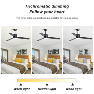 <b>Ceiling</b> <b>Fan</b> Light With Led Light 5 Blade Wood And Metal Downrod Mount For Living Room Bedroom - Product Image 4