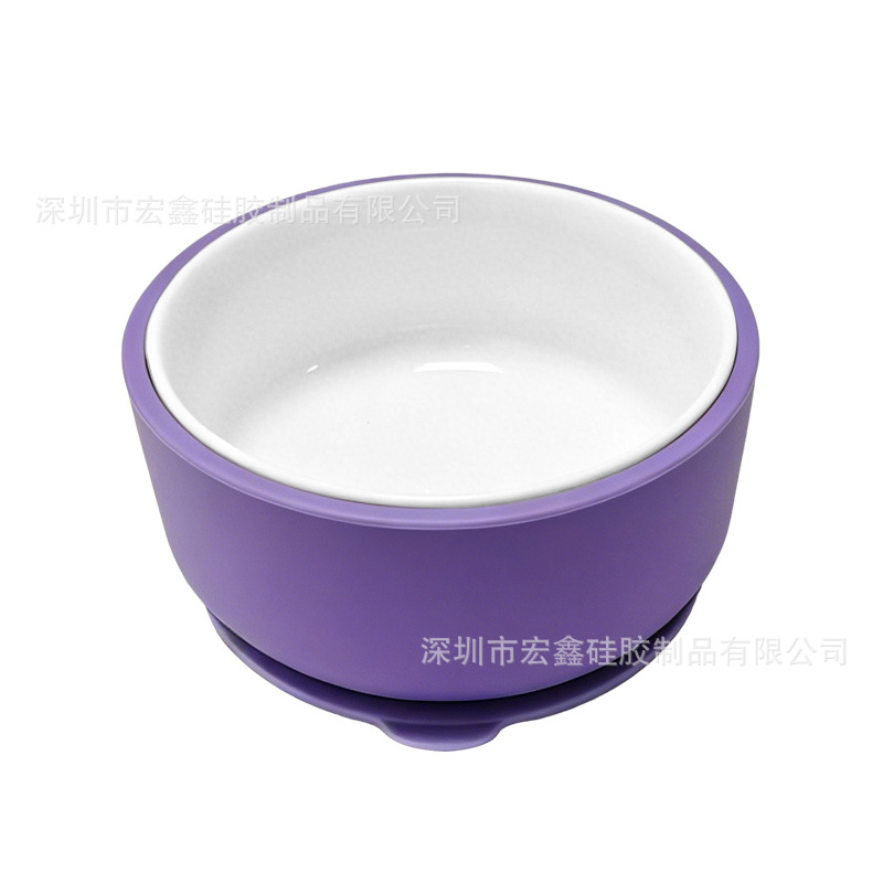 Bol rond en céramique violet foncé