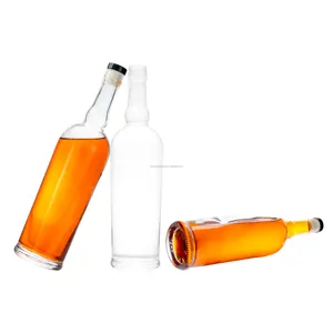700ml 750ml 1000ml Glass Liquor Bottle Wine Spirits Bottles Whiskey Spirits Glass Bottle For Gin Rum Alcohol Whisky Vodka Fill