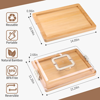Addreen Wholesale Planche à fromage gravée portable de voyage avec couvercle Planche à fromage en bambou pour charcuterie avec couvercle