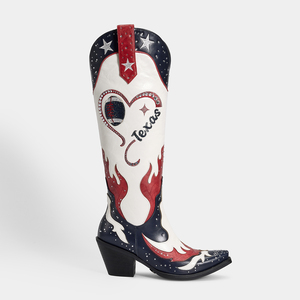 WETKISS <span class=keywords><strong>Botas</strong></span> Vaqueras <span class=keywords><strong>Negras</strong></span> con Pedrería al por Mayor para Mujer, <span class=keywords><strong>Botas</strong></span> Vaqueras Occidentales con Punta Afilada y Altura hasta la Rodilla para el Día del Partido - Product Image 4
