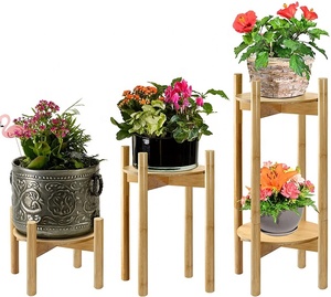 Support à fleurs en bambou empilable et durable de style moderne <span class=keywords><strong>pour</strong></span> plantes Mobilier de maison <span class=keywords><strong>pour</strong></span> le sol Décoration intérieure - Product Image 5