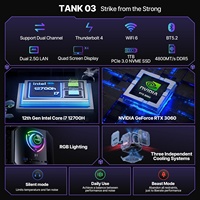 ZKMAGIC 03 M1A MINI PC para Juegos, Core I9 12900H, RTX3080, 16G DDR5, 32G, Thunderbolt4, Doble Puerto LAN 2.5G, ZKM1A I7 Mini Computadora