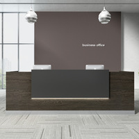 Comptoir de réception moderne en bois massif, personnalisable avec logo, style minimaliste, pour entreprise, bureau, supermarché, hôtel, caisse carrée