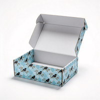 Boîte cadeau élégante avec impression numérique d'un oiseau bleu, emballage en carton ondulé imperméable avec livraison en 72h