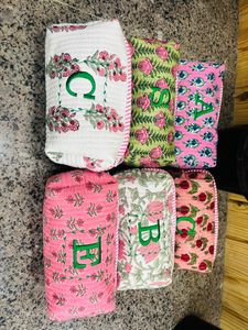 Bolsa de Maquillaje de Algodón Floral Hecha a Mano, Regalos para Damas de Honor, Bolsa de Cosméticos para Mujer, Gran Capacidad - Product Image 4