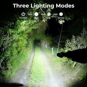 ไฟฉาย LED พกพา กำลังสูง ระยะไกล กันน้ำ IP66 ความสว่าง 1000+ ลูเมนส์ ชาร์จผ่าน USB หน้าจอแสดงผลอิเล็กทรอนิกส์  สำหรับตั้งแคมป์ - Product Image 5