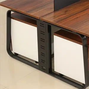 Modern stylish minimalist 4-person office card combination screen steel frame table desks
