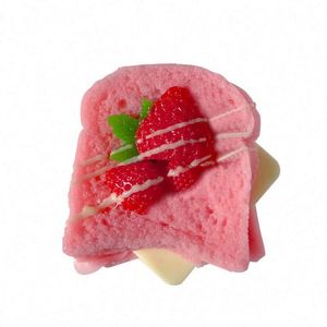 Juguete de TPR de doble capa con aspecto realista de fresa, simulación de fruta, Matcha, Chocolate, Tostada, Taba Squishy para pan, pasteles y tostadas - Product Image 6
