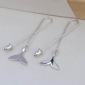 S925 Silver <b>Star</b> <b>Moon</b> Earpin Long Tassel Earstring Pearl <b>Earrings</b> DIY Jewelry Accessories 907 Tray Trendy Copper Main Material - Product Image 3