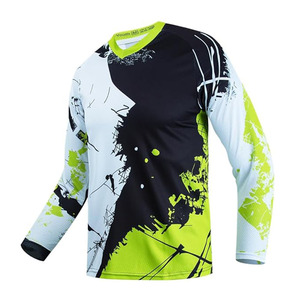 メンズプラスサイズマウンテンバイクシャツ長袖MTBオフロードモトクロスジャージ速乾吸汗100％ポリエステルサイクリング - Product Image 2