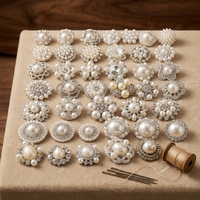 Boutons en cristal en vrac, boutons en strass à coudre, boutons métalliques avec cristaux pour pulls et manteaux en fourrure