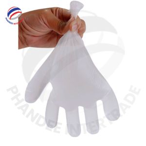 Gants en plastique de marque Eagle, fabriqués en HDPE, jetables, transparents, d'épaisseur moyenne, pour la préparation des aliments - Product Image 4