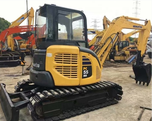 Miniexcavadora hidráulica Komatsu PC55MR de 5,5 toneladas usada, engranaje de segunda mano sobre orugas, motor de excavación de movimiento de tierras, caja de cambios, bomba de Motor PLC - Product Image 1