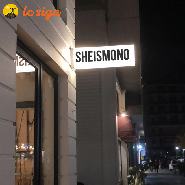 Настраиваемый настенный уличный рекламный двухсторонний СВЕТОДИОДНЫЙ Лайтбокс для наружного декора, проекционный знак