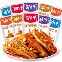 Nourriture épicée en vrac, snack instantané asiatique Jinzai Anchovy, saveur épicée, poisson séché chinois, petits sachets