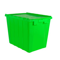Boîte fourre-tout en plastique de stockage empilable et logistique Boîte de déménagement Conteneurs à couvercle attaché pour le stockage