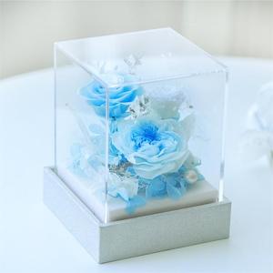 Arrangement <span class=keywords><strong>de</strong></span> fleurs éternelles Austin <span class=keywords><strong>Rose</strong></span> dans une boîte en acrylique, composition <span class=keywords><strong>florale</strong></span> mixte, <span class=keywords><strong>rose</strong></span> éternelle, hortensia, décoration d'intérieur, cadeau <span class=keywords><strong>de</strong></span> mariage - Product Image 4