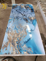 Panneau mural en PVC plastique WPC de haute qualité, plaque de marbre UV, 1220*2440*3mm, facile à installer pour la décoration intérieure
